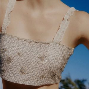 ZARA beaded crop top size L New without tag